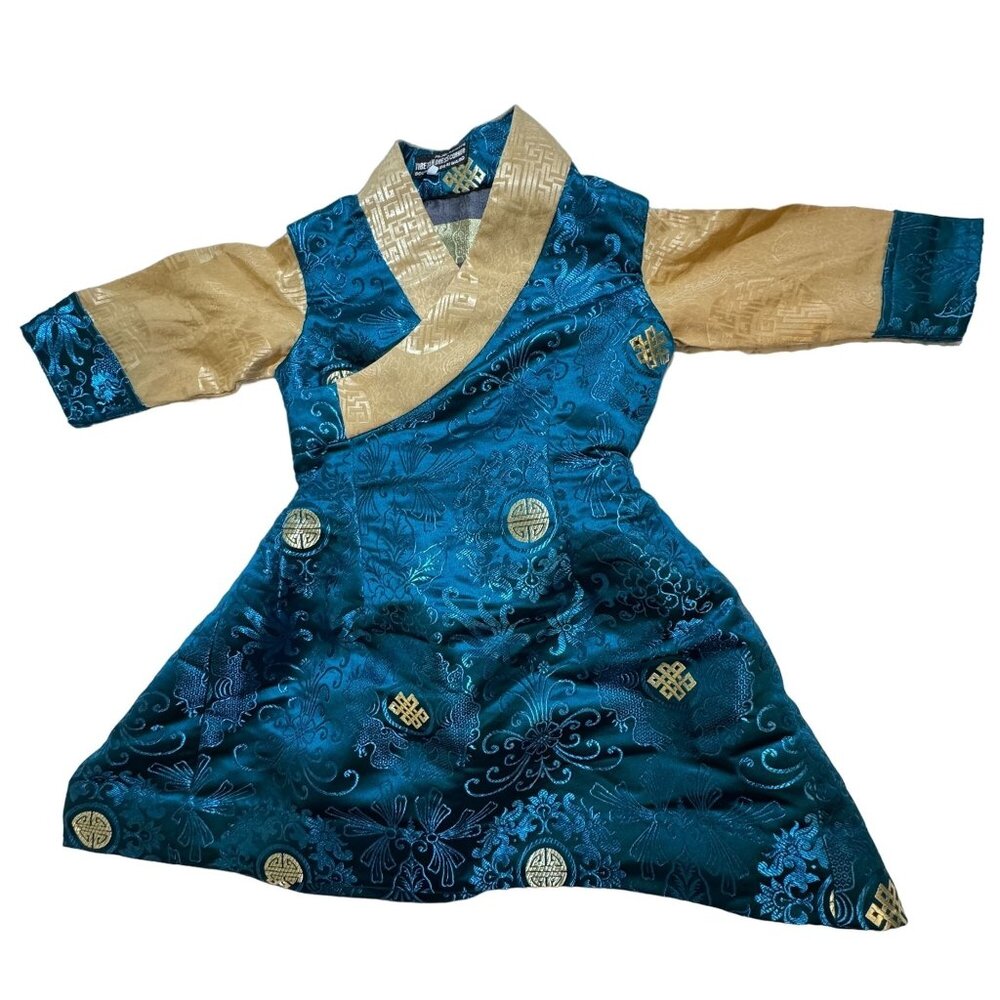 MONGOLIAN TIBETAN NEPALI Child's Wrap Pullover Outfit Top Daura Suruwal